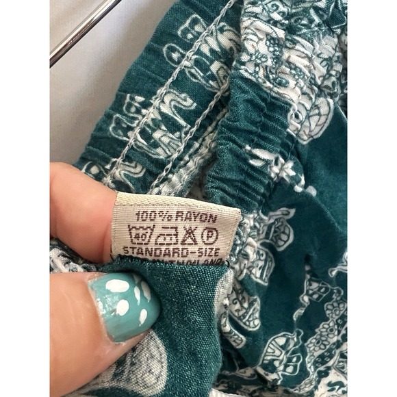 Women's Harem Pants,‎ Elephant Design, Pockets, Elastic Waist Drawstring, Sz Med - Picture 5 of 7